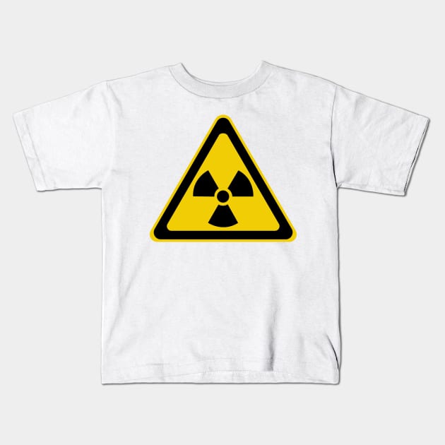 Radioactive Symbol Warning Sign - Triangular Kids T-Shirt by ScienceCorner